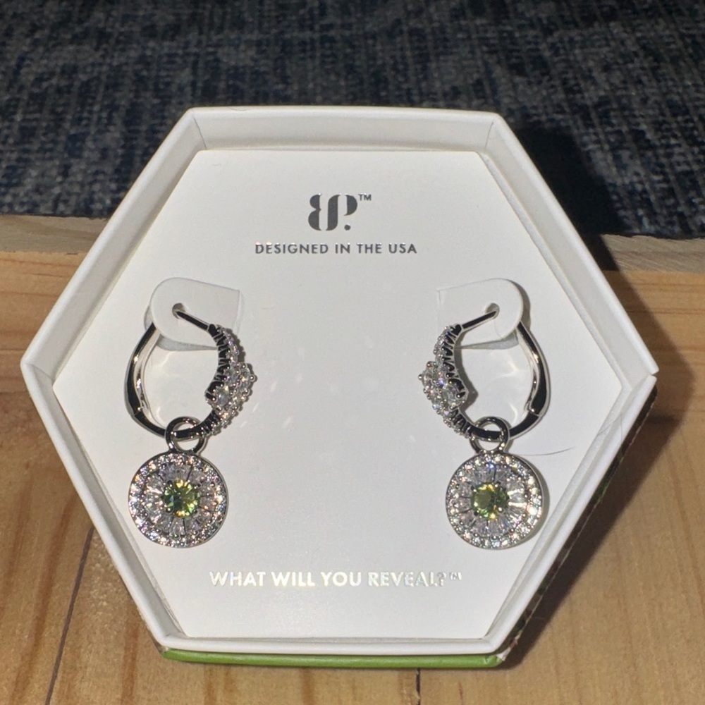 BP August ‘25 Silver and Green Earrings